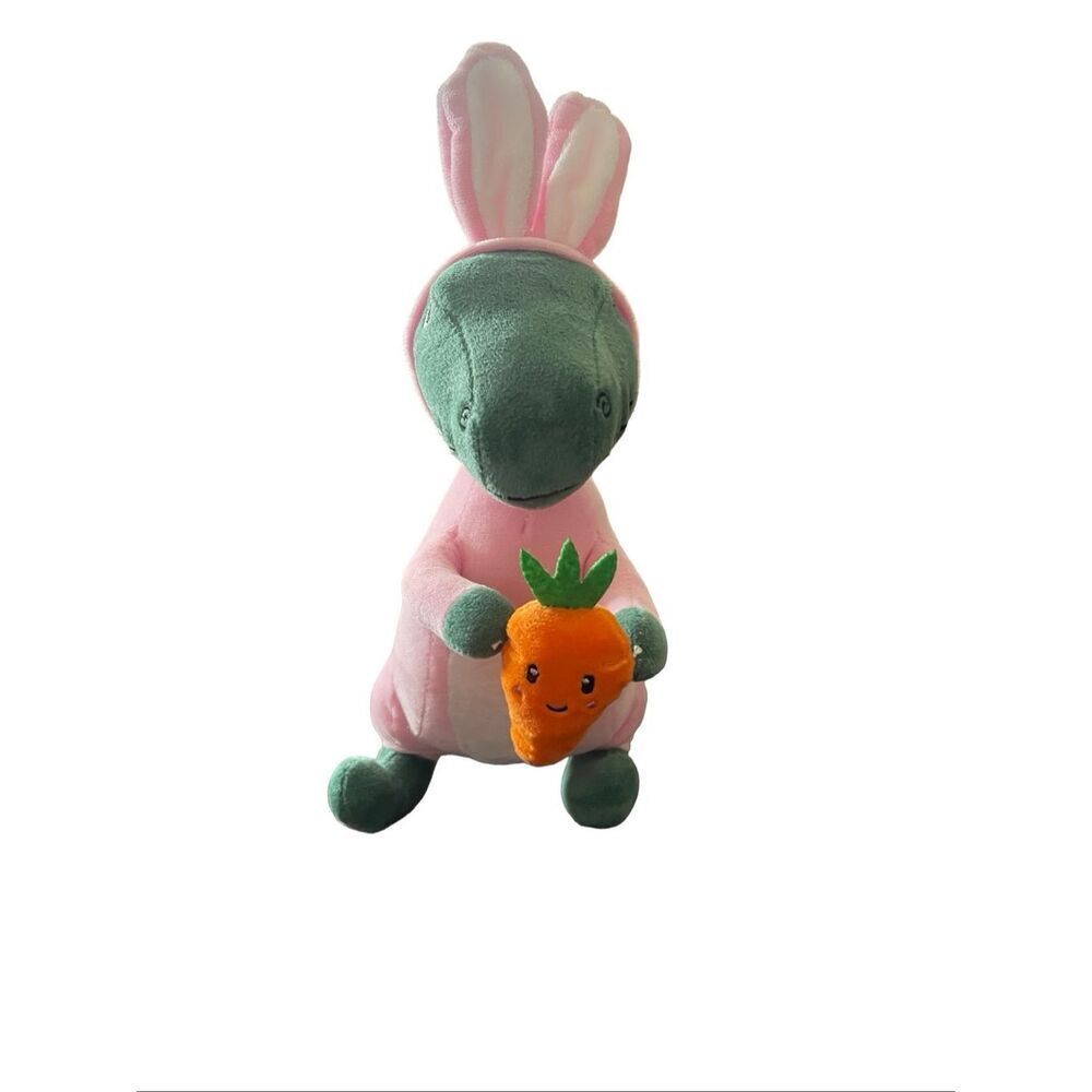 Fringe Studio Green Pink Easter Bunny T Rex Plush Dog Toy Stuffed Animal‎ 13"